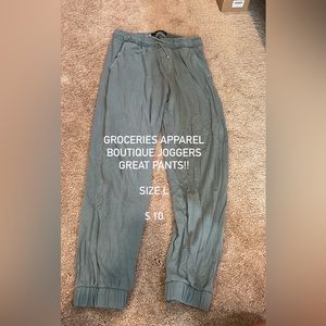 Groceries apparel size L hunter green joggers